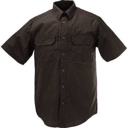 5.11 Military Shirt, 35% Cotton, 65% Polyester, Button, Hook-and-Loop, 6 Pocket(s), Black, 5XL 71175TABR-019-5XL