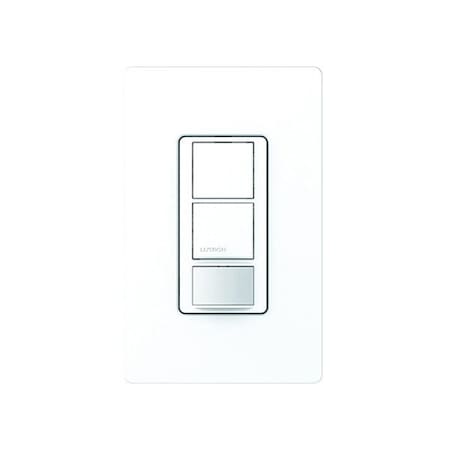 Lutron Wall Mount Sensor, Photocell, Vacancy, Hard Wired, White, 900 sq ft, Fluorescent, Halogen, Incandescent, LED MS-PPS6-DDV-WH