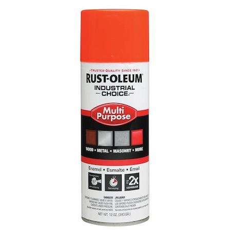Industrial Choice 12 Oz Rust-Oleum Brands Fluorescent Orange Enamel Spray Paint 1654830
