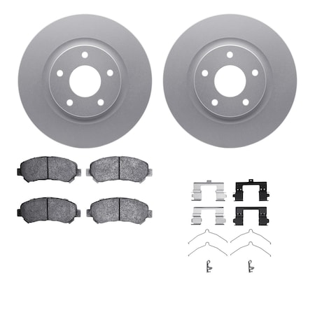 Dynamic Friction Co DFC GEOSPEC Coated Rotors with 5000 Brake Pads - Ceramic and Hardware 4512-67111