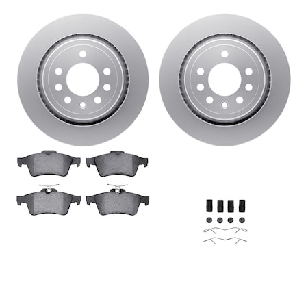 Dynamic Friction Co DFC GEOSPEC Coated Rotors with 5000 Brake Pads - Ceramic and Hardware 4512-65046