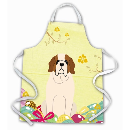 Carolines Treasures Easter Eggs Saint Bernard Apron BB6035APRON