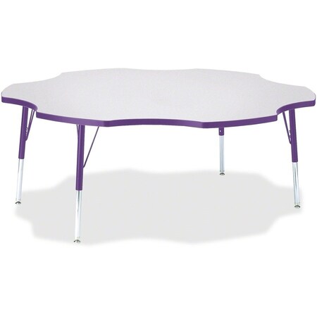 Jonti-Craft Berries Six Leaf Activity Table, 60 in., E-height, Freckled Gray/Purple/Gray 6458JCE004