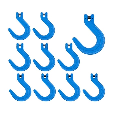 Mytee Products 3/8in G100 Clevis Foundry Hook WLL 8800 LBS for Towing Lifting & Rigging, 10PK FH38-G100x10