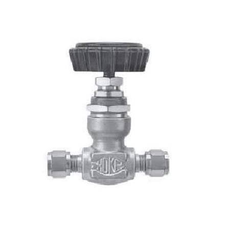 Hoke 1700 Series - Forged Body, Integral Bonnet Needle Valves, 3/8in Tube x 3/8in Tube, 6000 PSI 1711G6Y