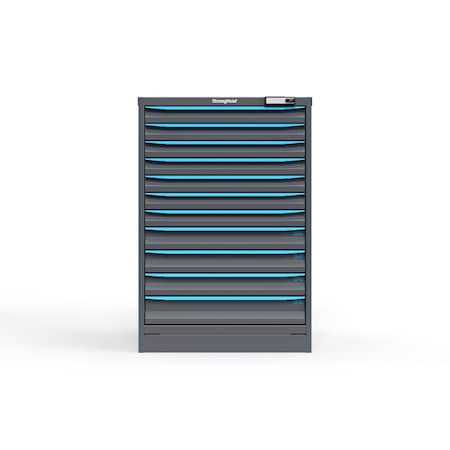 Strong Hold 11 drawer cabinet - (7x 2ft, 3x 3ft, 1x 4ft) - Blue accents - Electronic Lock S3044-PPRAS-1102FS