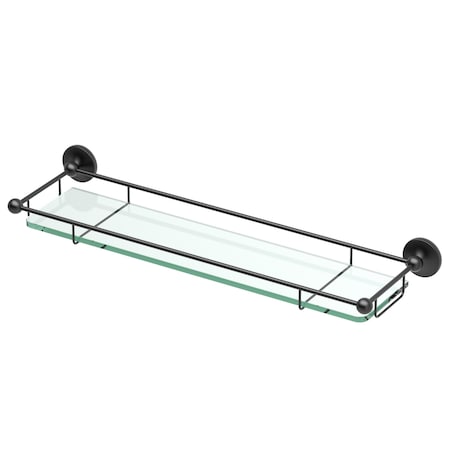 Gatco Premier Railing 20" Glass Shelf, Matte Black 1465MX