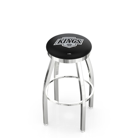 Holland Bar Stool Co 25" Chrome Los Angeles Kings Swivel Bar Stool, Accent Ring L8C2C25LAKing