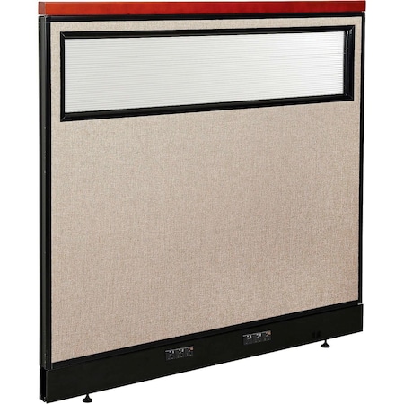Global Industrial Interion Deluxe Electric Office Partition Panel with Partial Window, 48-1/4"W x 47-1/2"H, Tan 694770WETN