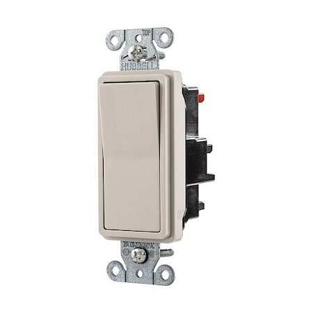 Hubbell WallSwitch, 1hp, Rocker, 20A, LightAlmond DS320STLA