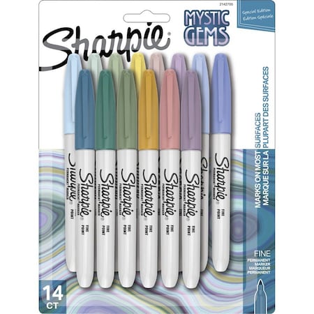 Sharpie Mystic Gems Permanent Markers, Fine Marker Point, Multi Ink, 4PK 2142705