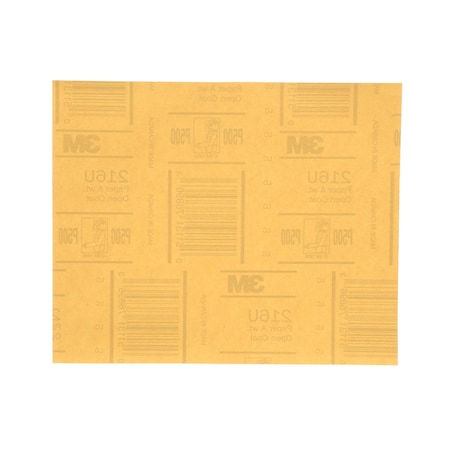 3M Gold Abrasive Sheet, 02538, P500 grade, 9 in x 11 in, 50 sheets per pack, 5PK 216U