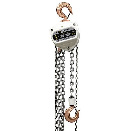 Oz Lifting Products Manual Chain Hoist, 50 ft Chain L, White OZSR030-50CH