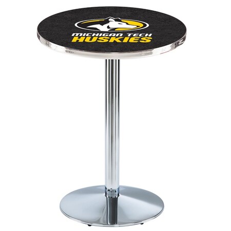 Holland Bar Stool Co 36" Chrome Michigan Tech Pub Table, 36" dia. Top L214C3636MITech