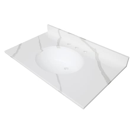 Kingston Brass 37-Inch Solid Surface Vanity Top, 8" Faucet Drillings KVPB3722L38