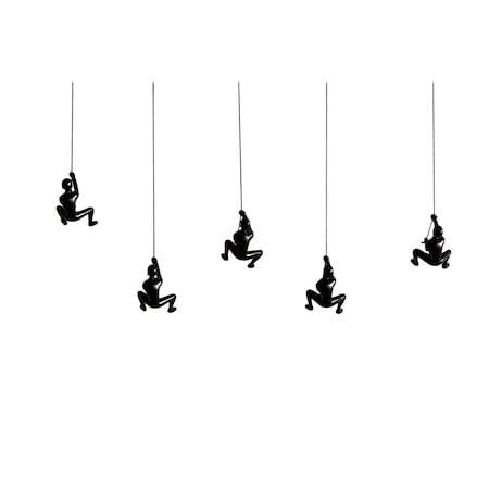 Homeroots Set of Five Black Resin Climbing Man Hanging Dimensional Sculpture, 5PK 358142