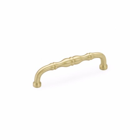 Schaub 4in Center to Center Colonial Cabinet Pull Satin Brass Finish 747-SB