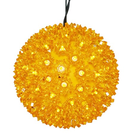 Vickerman 7.5 in. Starlight Sphere Christmas Ornament with 100 Gold Wide Angle LED Light, 6PK X120807
