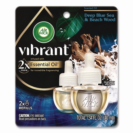 Air Wick Scented Oil Refill, Deep Blue Sea and Beach Wood, 0.67 oz, 2PK 62338-00123