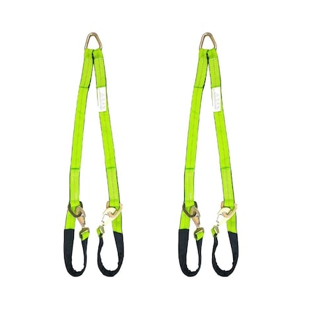 Mytee Products V-Bridle Strap 2in x 4ft w/ Snap Hooks, w/ Cordura Sleeve and Axle Straps, 2PK VStrap-0248AXLEx2