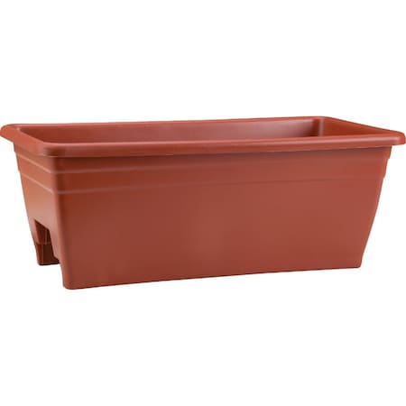 Myers 8'' H. x 24'' L. Poly Terra Cotta Deck Rail Planter SPX24DBOE35