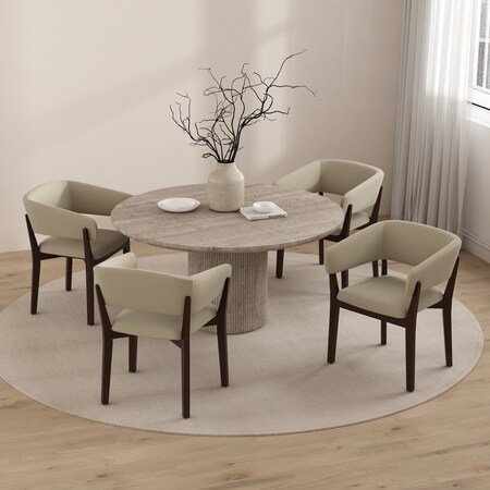 Manhattan Comfort Blake Dining Armchair in Natural, 4PK 4-DC102AR-NA