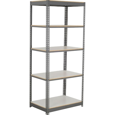 Global Industrial 5 Shelf, Commercial Duty Boltless Shelving Starter, 36"Wx12"Dx96"H, Laminate Deck B3165827