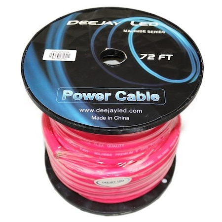 Deejay Led 0 GAUGE 72 FT 70% Aluminum/30% Copper Power Cable Used for Vehicular Audio Amplifiers PINK TBH072PINKMIX
