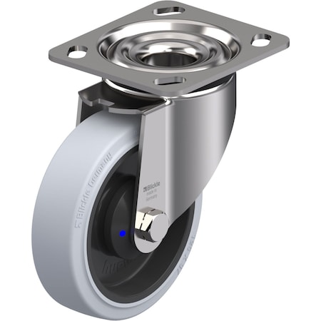 Blickle Swivel Plate Caster, Solid Rbr, 5", 330 lb. LKX-POEV 125XKA-14-SG