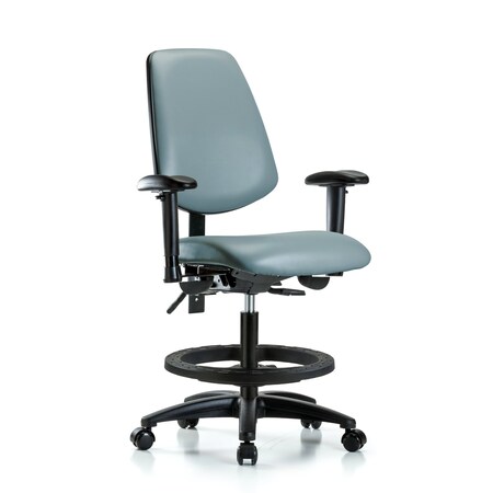 Blue Ridge Ergonomics Vinyl Chair, Vinyl, Adjustable Arms BR-VMBCH-MB-RG-T0-A1-BF-RC-8822