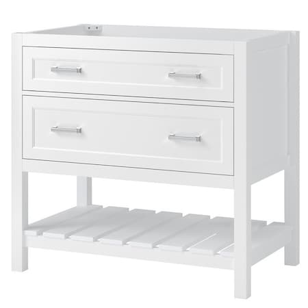 Fgi Lawson Series Vanity Cabinet, 36 in W Cabinet, 2112 in D Cabinet, 34 in H Cabinet, Wood, White LSWV3622D