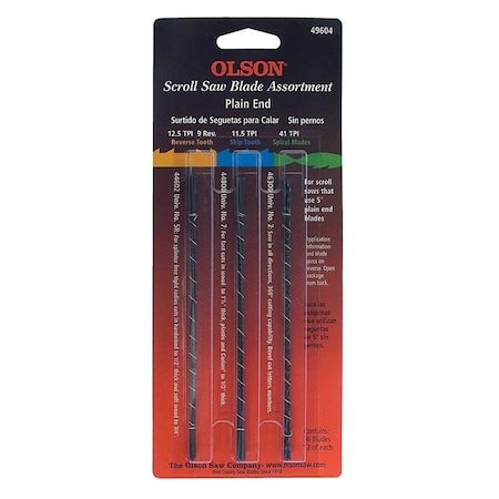 Olson Scroll Saw Blade, 115 TPI, 5 in L FR49604