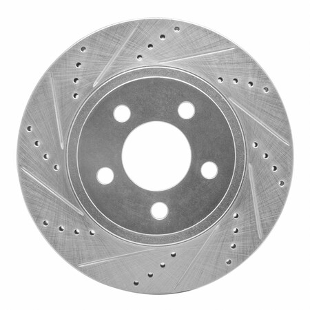 Dynamic Friction Co DFC Brake Rotor - Drilled and Slotted - Silver 631-54171L