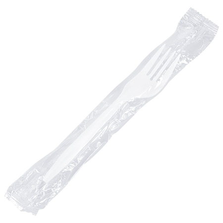 Non-Branded Individually Wrapped White Plastic Forks, 1000PK PW107