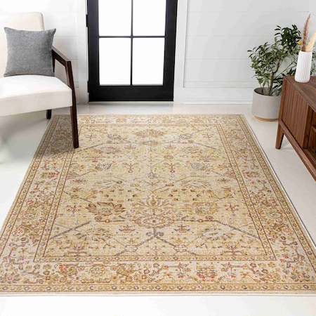 Jonathan Y Alba Modern Faded Peshawar Ivory 5 ft. x 8 ft. Area Rug MDP304A-5