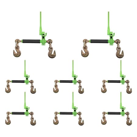 Mytee Products 3/8 in-1/2 in Folding Handle Ratchet Load Binder w/ Grab Hook 12,000 lbs WLL, 8PK CBRS-FH38x8