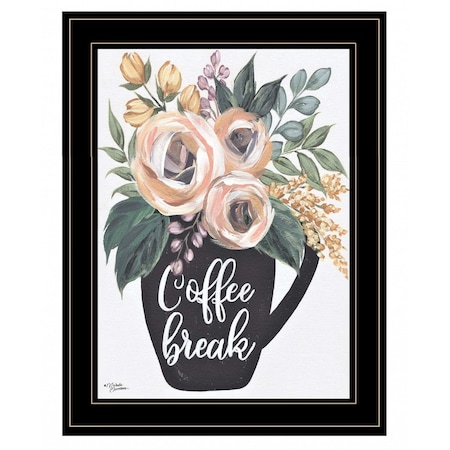 Homeroots Coffee Break 2 Black Framed Print Kitchen Wall Art 407830
