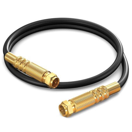 Maximm 1.5ft RG6 Quad Shielded Coaxial Cable, Non-Oxygen Copper, Black RG6-STS-GLD-4S-1.5FT