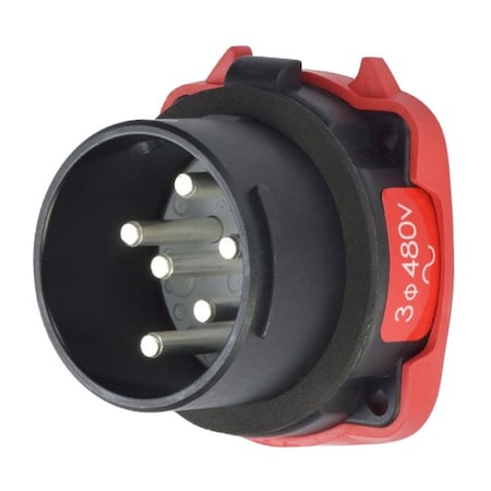 Meltric DS20 HAZ INLET POLY BLACK SIZE 2 TYPE 4X 3P+G 20 A 480 VAC 60 Hz +2 AUX 35-18043-972-HAZ