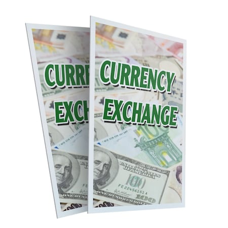 Signmission Currency Exchange, Plastic Signs Only 24 Inch x 36 Inch, Corrugated Plastic, 2PK CSB-2436-2PACK-Currency Exchange