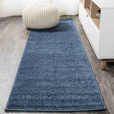 Jonathan Y Haze Solid Low-Pile Navy 2 ft. x 16 ft. Runner Rug SEU100C-216