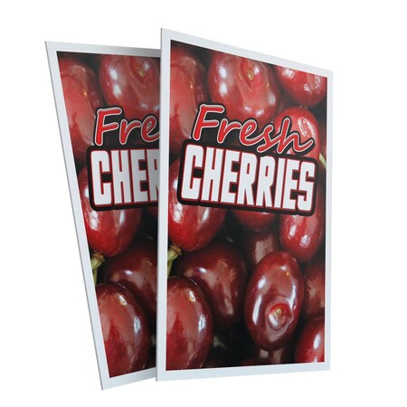 Signmission Fresh Cherries, Plastic Signs Only 24 Inch x 36 Inch, Corrugated Plastic, 2PK CSB-2436-2PACK-Fresh Cherries