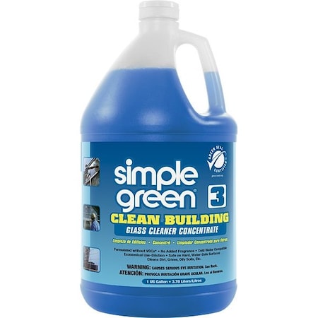 Simple Green Liquid Glass Cleaner, 1 gal., Blue, Unscented, Jug, 2 PK 1210000211301