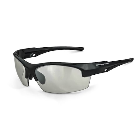 Crossfire Safety Glasses, Indoor/Outdoor Lens, Shiny Black Frame, 1 PR 40412