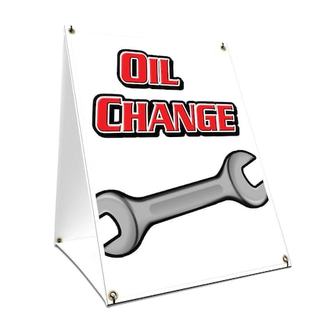 Signmission Oil Change, 24 Inch x 18 Inch A-frame Yard Sign, Plastic Sign SBC-1824-Oil Change
