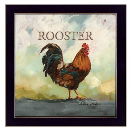 Homeroots Raleigh the Rooster Black Framed Print Wall Art 404828