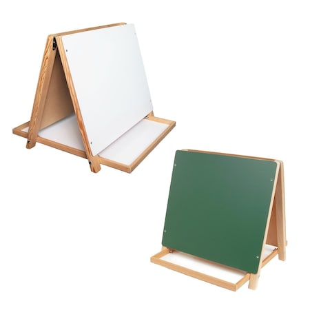Flipside Table Top Easel - Green Chalk/White Markerboard 17305
