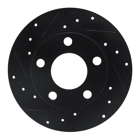 Dynamic Friction Co DFC Brake Rotor - Drilled and Slotted - Black 633-74014L