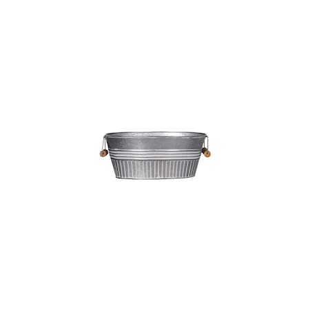 Robert Allen Tub Planter 9" H X 14" W X 6" D Metal Galvanized Galvanized MPT01637