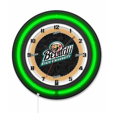 Holland Bar Stool Bemidji State University 19 Double Neon Wall Clock Clk19BK